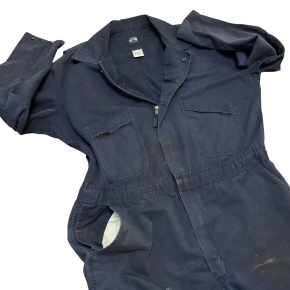VTG Key Mens Jumpsuit Mechanic Coveralls Para Suit Blue Made in USA Blue Collar - Picture 9 of 16